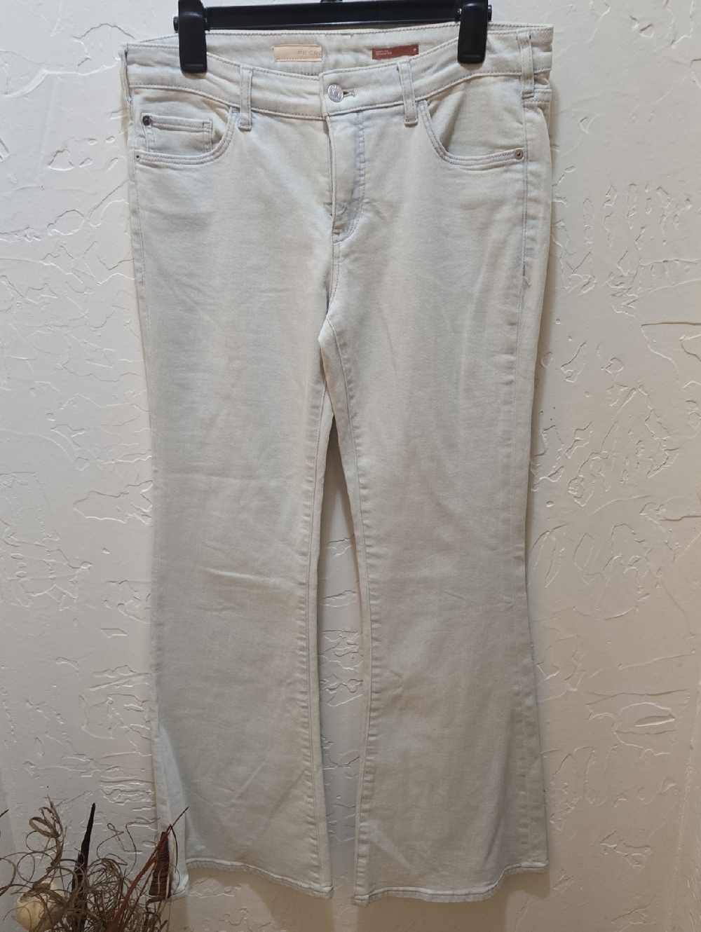 Pilcro Cream Flare Jeans